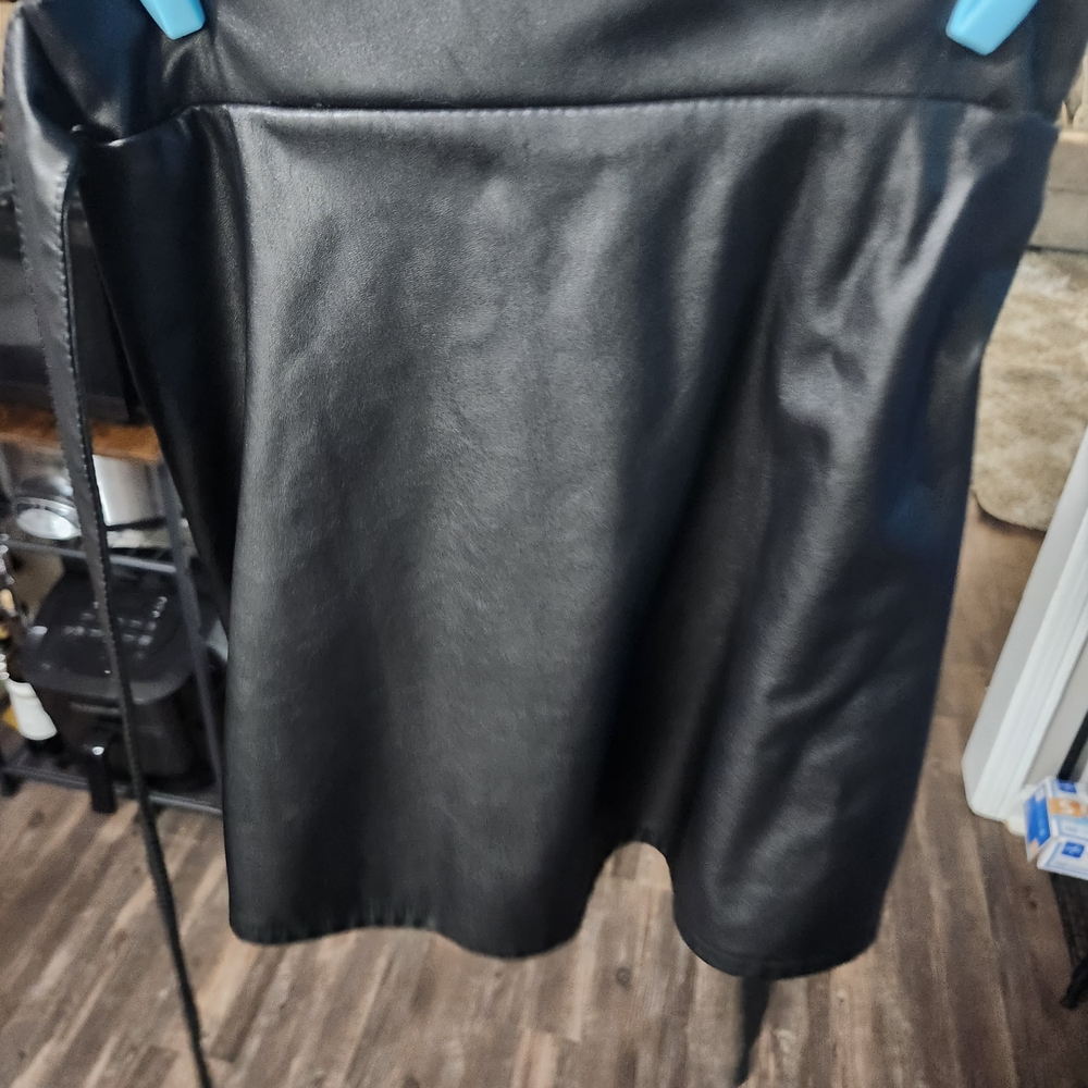 Faux Leather Black Mini Skirt